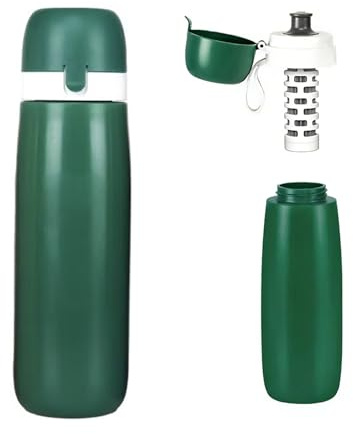 Water Filter Bottle, 500ml Odour Removal Anti Leakage Sport Water Bottle with Activated Carbon Cartridge, BPA-Free Portable Travel Cup for Camping,Hiking
