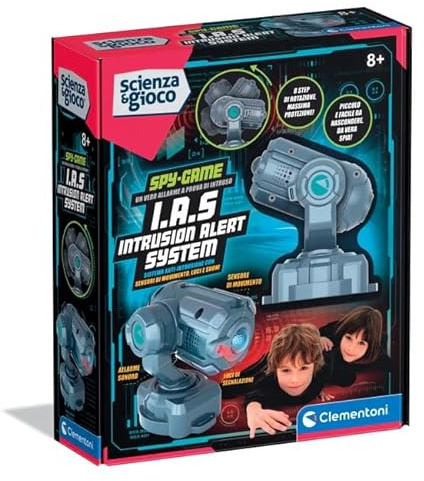 Clementoni Wissenschaft und Spiel SPY - Intrusion Alert System, Alarm mit Lichtsensoren und Vibration für Kinder ab 8 Jahren, Schutz von Objekten und Räumen, italienische Sprache, 19455