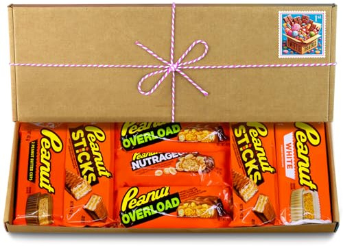 American Peanut Butter Chocolate Hamper – Letterbox Gift Box with Full Size Peanut Butter Cups & Chocolate Bars, Gift for Women or Men