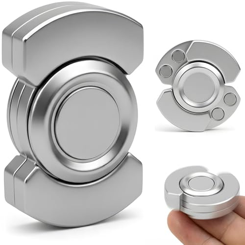1 Metallischer 3-in-1 EDC Fidget Slider, Haptisches Fidget Toy für Erwachsene zum Stressabbau, Silberfarbenes Anti-Angst-Spielzeug, Haptische Dekompression