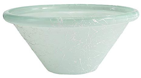 Budawi® Brunnenschale Glas weiß gesprenkelt Ø 26 cm – Dekoschale für Zimmerbrunnen Obstschale Pflanzschale Wasserschale – rundes Glasgefäß für Deko und DIY Projekte
