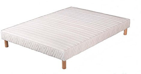 Hévéa Sélection SOMMIER TAPISSIER 26 Lattes 140x200 épaisseur 20 cm + 4 Pieds