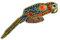 Brosche Papagei mittel aus Porzellan und Glasperlen – Modeschmuck
