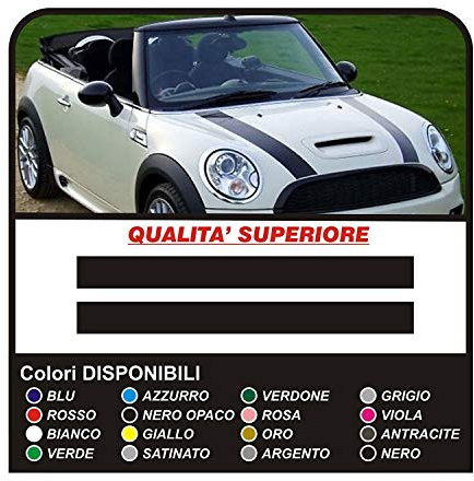 Adesivi per auto Bonnet Stripes - fasce adesive cofano (BIANCO)