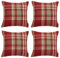 McAlister Textiles Heritage | 4er Pack Sofakissen mit Füllung im Karierten Tartan Muster | 43 x 43 cm in Rot | Deko-Kissen im zeitlosen Karomuster für Ihr Heim