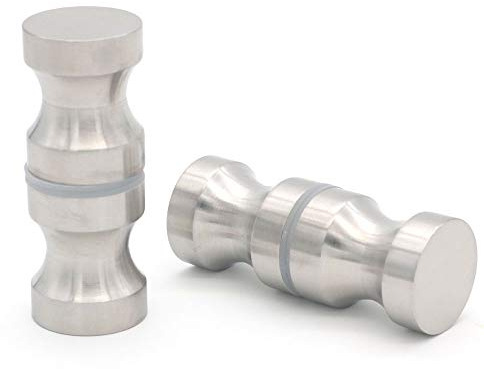 Set of 2 NUZAMAS Solid Shower Screen Door Knob Round Back-to-Back Door Handle, Stainless Steel Made, Bathroom, Glass Doors