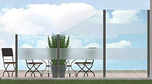 Bijon Sichtschutz Glas Terrassen, Windschutz Glaszaun, Garten | Unterer Bereich satiniert PG11-K, 109x113,5cm