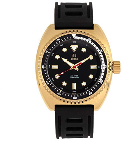 SHIELD Dreyer Quartz Black Silicone Gold Men's Watch SLDSH107-5