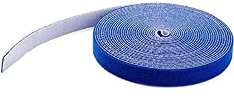 StarTech.com Rotolo di nastro a strappo da 7,6 m, Fascette riutilizzabili da tagliare su misura, Fascette serracavo in tessuto con fissaggio a strappo per cavi industriali, Blu (HKLP25BL)