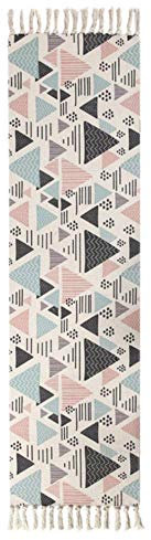 Cotton and Linen Tassel Woven Carpet Floor Mat Door Bedroom Tapestry Decorative Blanket Tea Living Room Carpet area rug,A2,60cmX130cm