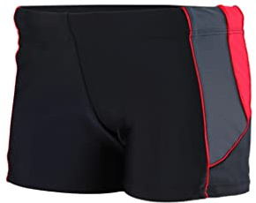 Aquarti Maillot de Bain Garçon, Nior/Graphite/Rouge, 128