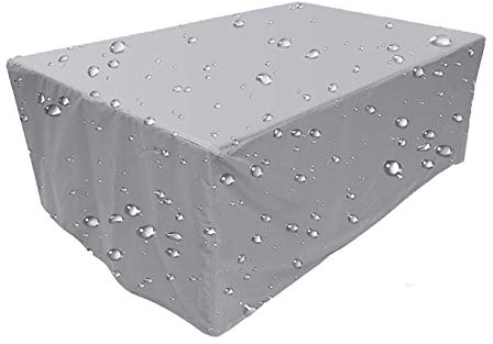 Abdeckung für Gartenmöbel,Alle Größen,Abdeckhaube für Gartenmöbel und für rechteckige Sitzgarnituren,Regenschutz und Staubfest, Anti-UV, Schwerlast 300D -Oxford Gewebe,200x170x75cm-Silber grau