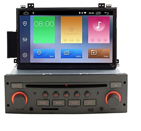 KCSAC Ljda Android 10 Player Multimedia Fit for Citroen C5 1 Din Car Radio AutoAudio Wifi gps Estéreo de navegación CD de DVD Volante (Color : White)