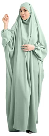 Muslimisches Einteiliges Gebetskleid für Damen Abaya Kleid Islamischer Naher Osten Dubai Türkei Maxi Abaya Kaftan mit Hijab Kleid in voller Länge