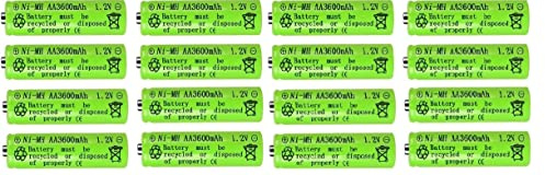 16x AA Akku 3600mAh NI-mh Wiederaufladbar Rechargeable Akkus Batterien 1,2 V + 4 Akkuboxen gratis