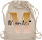 Turnbeutel Rucksack - Initialen - Name und Buchstabe I Geschenk Anfangsbuchstabe - Unisize - Naturweiß - tasche krippe schulkind beutel buchstaben m turnsack sporttasche für schule