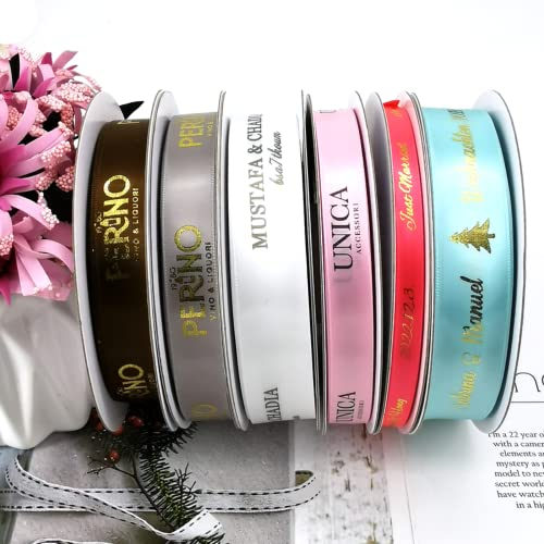 Personalisiert Bänder,Satinband Personalisiert Bänder Zum Basteln and Gift Packaging,Balloons,Flower Bouquets,and Weddings (100Yards,10mm)