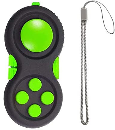 HAOSHICS Fidget Pad Portable Fidget Controller Classic Retro Game Controller Fidget Toy Handheld Toy Controller with 8 Fidget Functions Controller Game Pad for Teens Relieve Stress Anxiety (Green)
