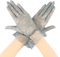Cytokio Spitzenhandschuhe für Damen, Teeparty & Hochzeit, Brautmode, Oper & Halloween, Cosplay, kurze Handschuhe, 1 Paar: grau blau, 1 Paar