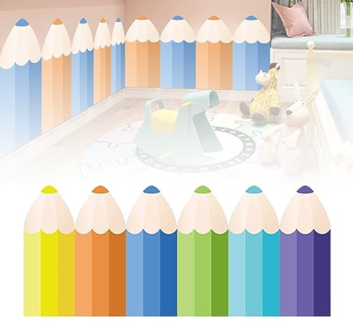 Adesivi murali anti-collisione per bambini, 1,8 cm addensare a forma di matita PU imbottitura autoadesiva da parete Cuscino 60x30 cm Camera da letto Tatami 3D Pannelli da parete per borsa morbida