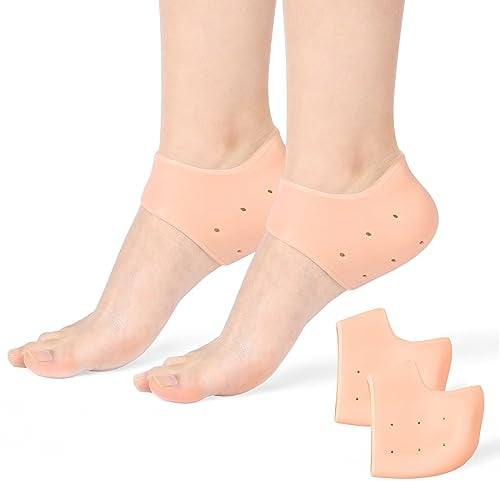Silikon Pads Gel Fersenpolster mit Ferse Socken Neues Material Ferse Socken für Fersensporn Plantarfasziitis Gelkissen Ferse für Trockene Rissige Ferse Fußpflege