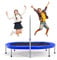 KOMFOTTEU Faltbares Trampolin für 2 Personen, Ovales Fitness Trampolin mit verstellbarem Griff, Doppeltrampolin für Kinder & Erwachsene, Gartentrampolin bis 150 kg belastbar für Indoor Outdoor (Blau)