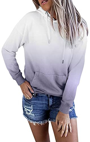 HVEPUO Damen Batik Hoodie Pullover Mit Kapuze Kapuzenpullover Oberteil
