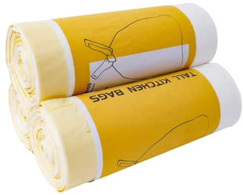 QIYIG Bin Liners 23L 30L Bin Bags Drawstring Trash Bags Large Strong Garbage Bags 23-30L(75Count)