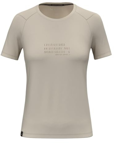 Salewa Damen Eagle Poem Dry Women T-Shirt, Oatmeal, S EU
