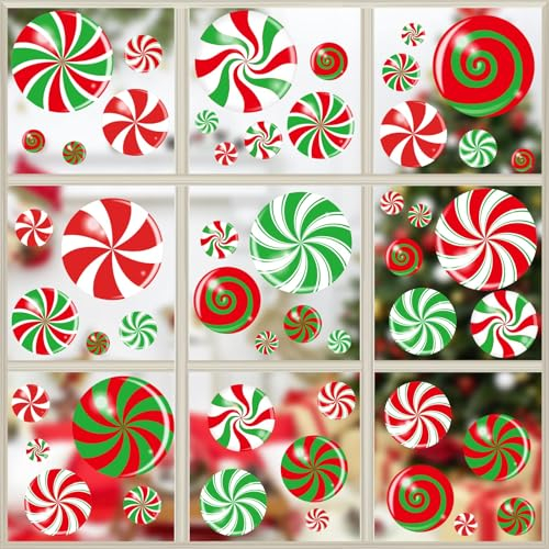 Candy Weihnachtsdeko Fensterbilder Weihnachten Wandtattoo Küche Aufkleber Weihnachtsdeko, Weihnachtsdeko Fenster Selbstklebend Wiederverwendbare PVC Static Fenster Aufkleber
