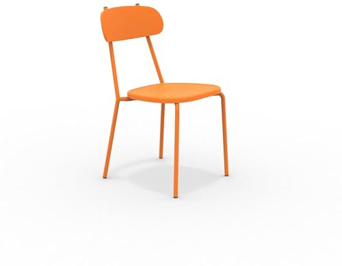 Mondo Viro Gartenstuhl aus lackiertem Metall Fox, stapelbar, 45 x 53 cm, 84 cm (Orange, 4)