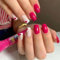 24pcs Short Square False Nails Rose Red Stick on Nails Red Heart Press on Nails Removable Glue-on Nails Fake Nails Acrylic Full Cover Nails Women Girls Nail Art Accessories