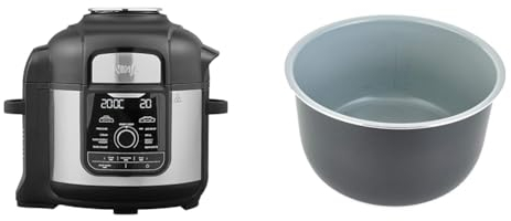 Ninja Foodi MAX Multi-Cooker [OP500UK], 9-in-1, 7.5L, Electric Pressure Cooker and Air Fryer & Official Nano-Ceramic Inner Pot for Foodi [4013J300UK] Compatible with Ninja Foodi OP300UK, Black