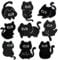 BPA 9 Stück Aufnäher Patches,Patches zum Aufbügeln,Bügel Patches,Flicken zum Aufbügeln-Schwarz Katze