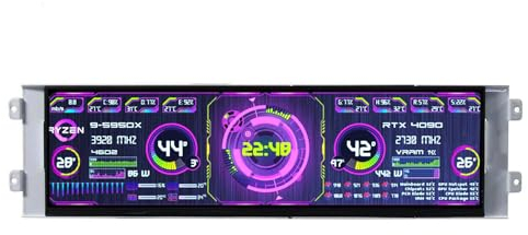 VSDISPLAY 12.7 inch 2880X864 2K 500nit IPS LCD Monitor,with mini USB C Video Port,for D41 CPU GPU PC Case Display