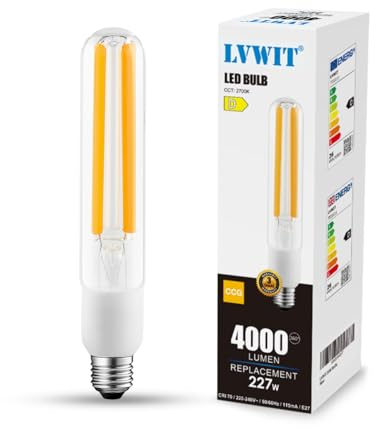 LVWIT Lampadine LED E27 Luce Calda 2700K, Lampadina LED Filamento 26W Equivalenti a 227W, 4000LM, Lampadine Luce Calda, Lampadina Stile Vintage,Risparmio Energetico,Non Dimmerabile, Pacco da 1 Unità