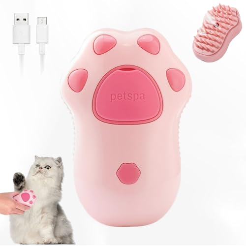 3-In-1 Katzenbürste mit Dampf Hundebürste Fell Wasserdampf Katzenbürste mit Wasser Water Brush Katze Steamy Brush Haustier Spray Massage Kamm Tierhaarbürste mit Dampf Beseitigen Sie Fliegende Haare