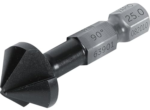 Fein 90° Kegelsenker 25.0 mm (M12), Hitzebeständig bis 800 Grad, aus robustem HSS Material, für Arbeit mit Handgeführten Schlagschraubern, 63901082010