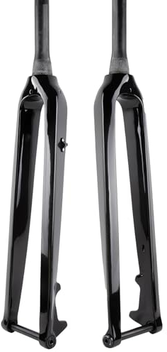 Wkantlaes Gloss Black/Cone,27.5, Fourche Rigide De VTT en Carbone Gravel Fourche Rigide Frein À Disque Axe Traversant 15X100mmfourche Avant 1-1/2'' Tube De Direction Droit/Cône sans Filetage