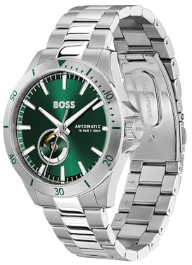Boss Automatic Bracelet Watch, Silver/Black by HUGO BOSS