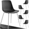 tectake® 6er Set Esszimmerstühle, modernes Design, Kunststoff Stühle mit schlanken Stahlbeinen, ergonomische Küchenstühle mit rutschfesten Kappen, bequemer Bürostuhl, leichte Reinigung - schwarz/chrom