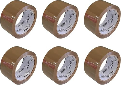 kippen 9004AH - Confezione da 6 Rotoli di Nastro Adesivo per Imballaggio. Colore Avana. Misure: 66mt x 50mm.