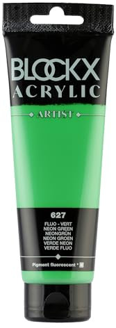 Blockx 60627BXC Acrylique Fine transparentee et Satinée - Fluo - Vert Pigment fluorescent - 120ml