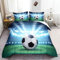 Bettwäsche Set Sport Cartoon-Fußball Stadion Bunt, Bettbezug mit Versteckter Reißverschluss und 2 Kissenbezug, Weiche Bedruckte Bettwäsche-Set für Kinder Jugendliche Erwachsene 135 cm x 200 cm