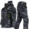 RVUEM Black Pattern,XL, 2-Teiliger Snowboard Schneeanzug Softshell Jacke FüR Herren MilitäRische Bekleidung, Kampfanzug Outdoor Skianzug Taktische Jacke Und Hose FüR Skifahren Outdoor Sport