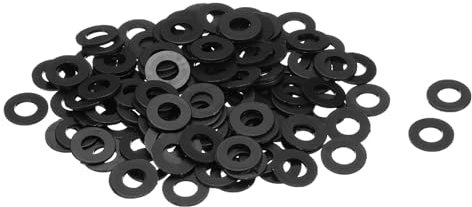 QUARKZMAN 120pz Rondelle Piane in Nylon M6 6mm ID 12mm OD 1.5mm Spessore Guarnizioni Piastra in Plastica Fissaggio Guarnizione di Tenuta Spaziatura Anello, Nero