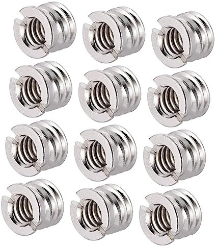 CATIEBYE 20pcs 1/4 to 3/8 Thread Conversion Screw Adapter for Mic Stand Clip, Microphone Clip Adapter Tripod Base Interface for Audio Equipment
