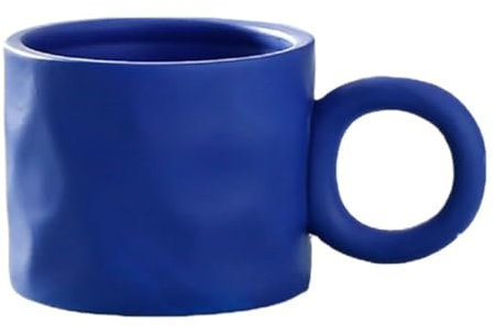 Klein Blue Novelty Mugs Einfacher Stil Keramikbecher Wasserbecher Kaffeebecher Frühstücksbecher Keramikbecher Einfache kreative Tasse Becher Keramikgeschirr