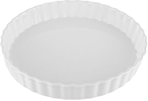 LDXDRU Plat à tarte en céramique pour le four, moule à quiche en porcelaine blanche, anti-adhésif, rond, plat de cuisson pour citrouille, pomme, tartes
