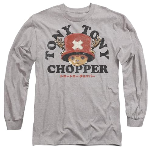 One Piece Season Two Chopper Face Unisex Long Sleeve T Shirt, Heather Grey, L
